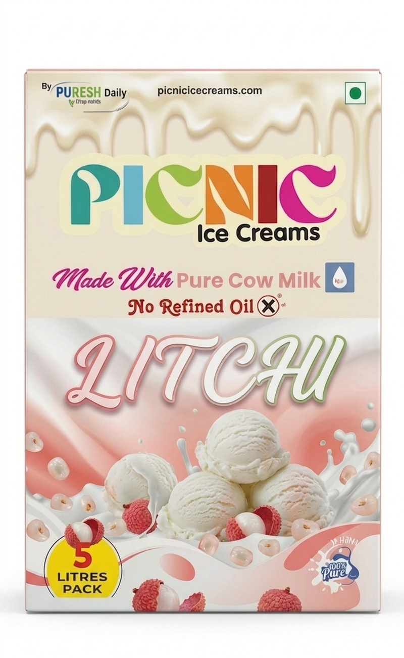 Classic Litchi Ice cream - 5L Pack