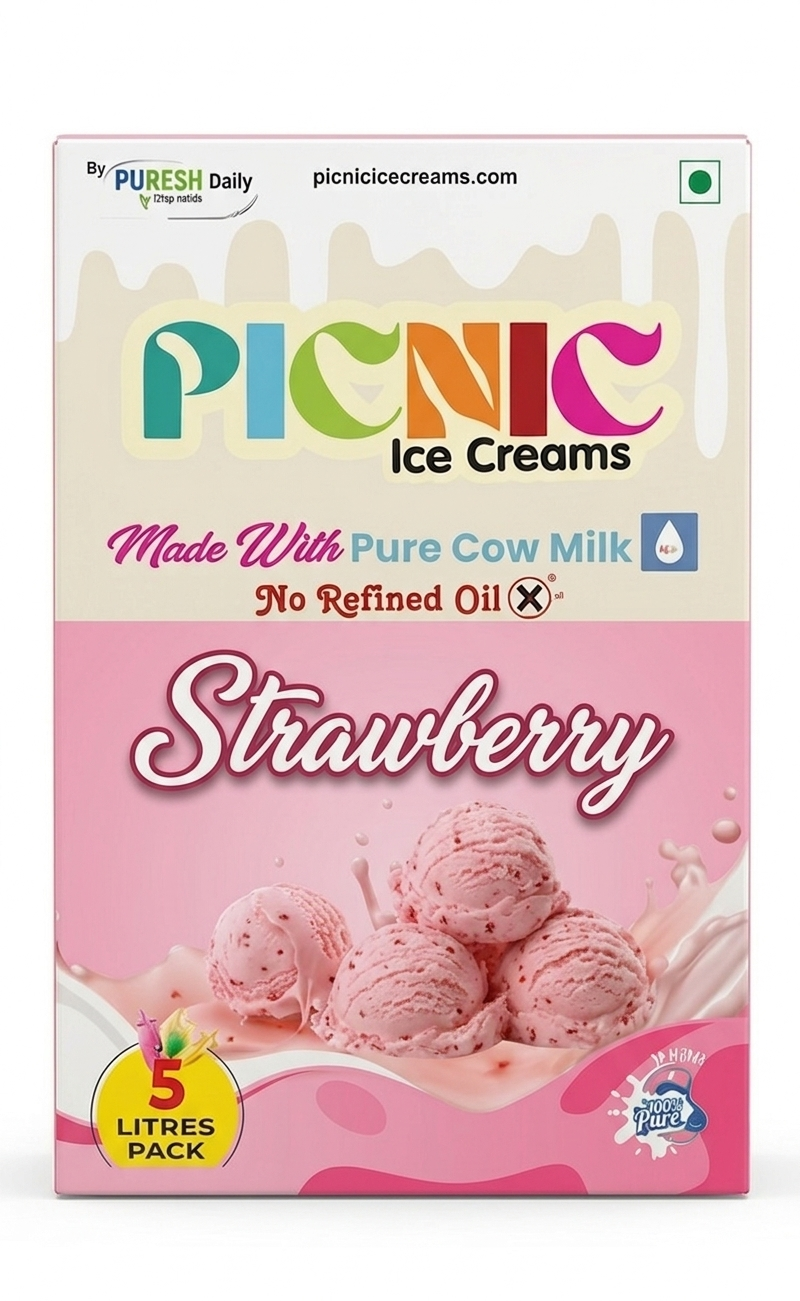 Classic Strawberry Ice cream - 5L Pack