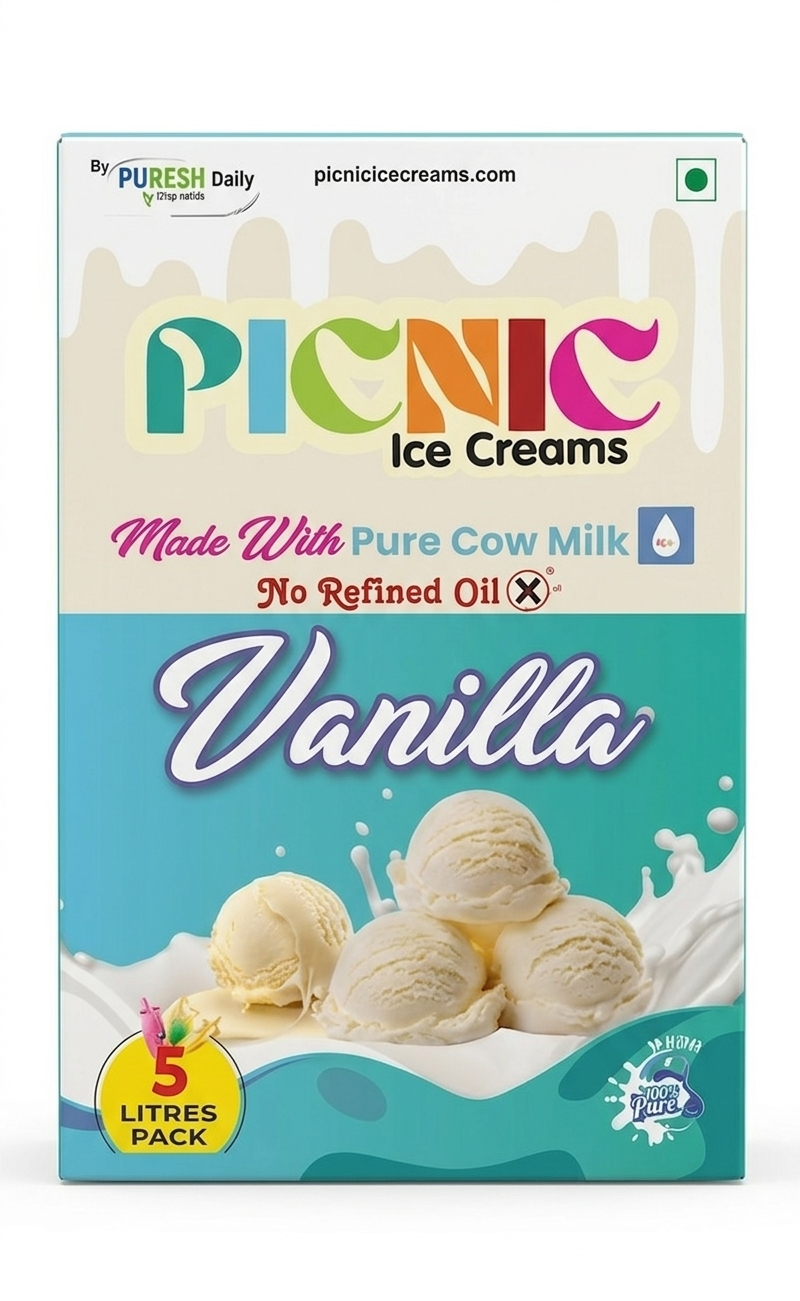 Premium Vanilla Ice cream - 5L Pack