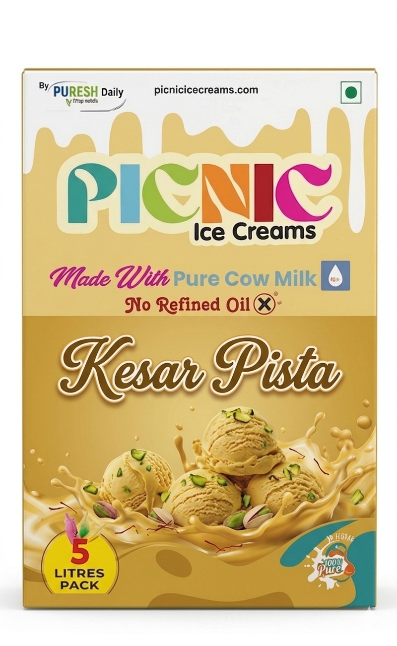Premium Kesar Pista Ice cream - 5L Pack