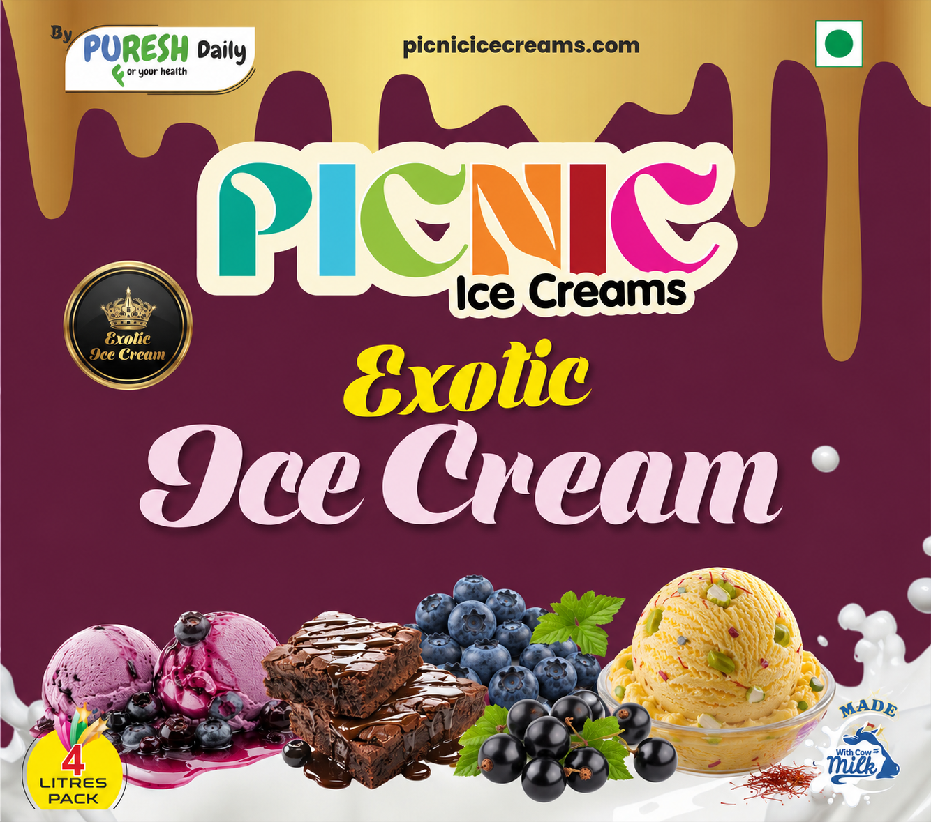Exotic Black currant Ice cream - 4L Pack